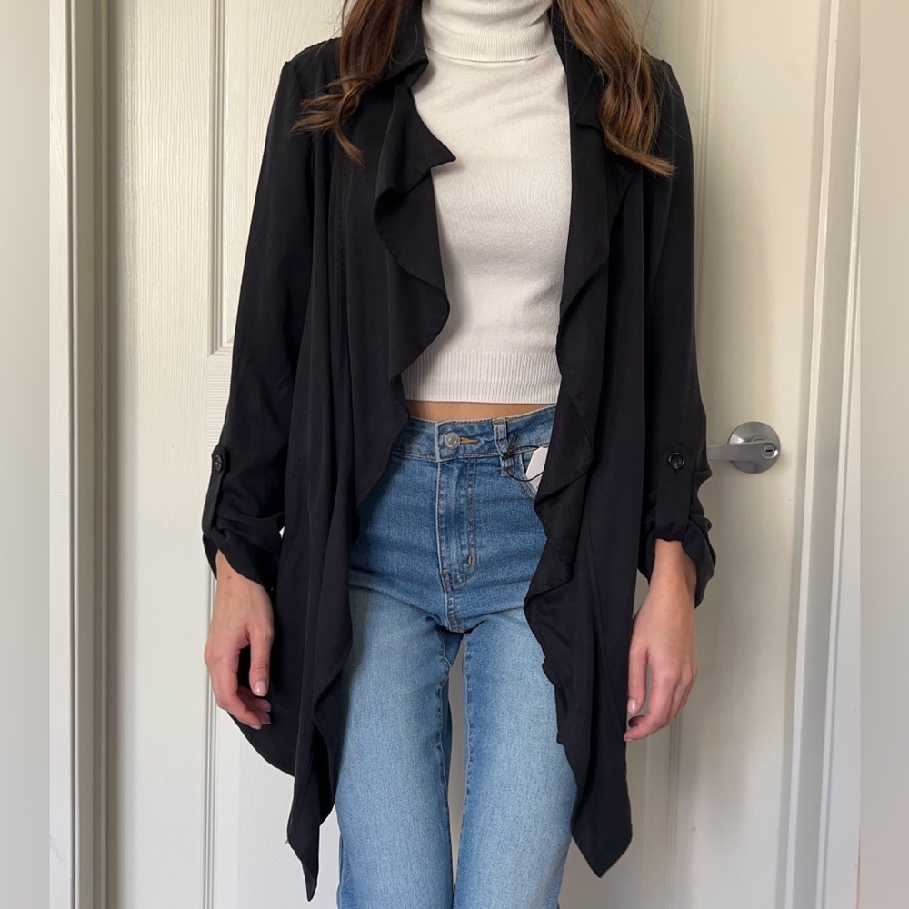 Ruffle Drape Jacket